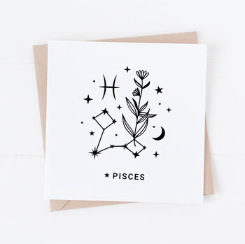 Personalised Pisces Zodiac Star Sign Card, 3 of 3