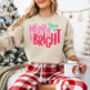 Merry And Bright Festive Christmas Jumper For Women, thumbnail 5 of 8