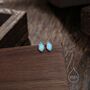 Sterling Silver Blue Opal Marquise Stud Earrings, thumbnail 4 of 11