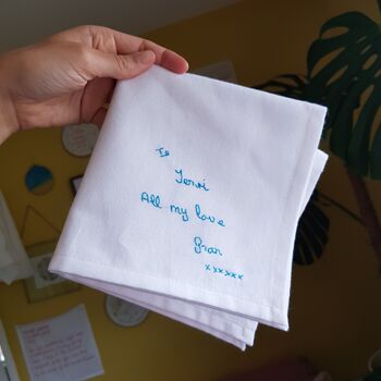Personalised Handwritten Message Wedding Handkerchief, 9 of 11