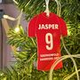 Personalised Colour Sports Shirt Christmas Decorations, thumbnail 2 of 7