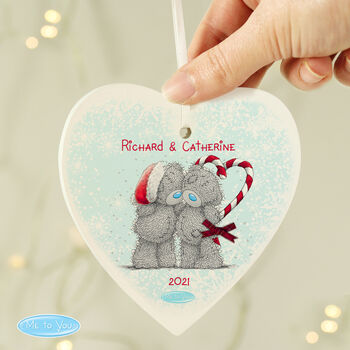 Personalised Couple Christmas Wooden Heart Decoration, 3 of 3