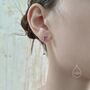 Baguette Cz Dangle Chain Stud Drop Earrings, thumbnail 4 of 12