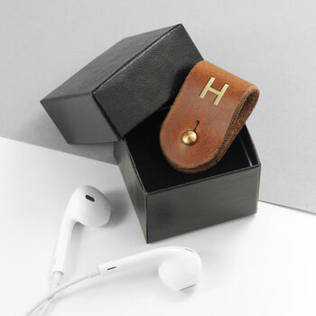 Monogrammed Leather Earphones Clip, 9 of 12