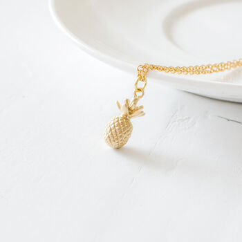 Tiny Pineapple Charm Necklace, 2 of 4