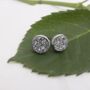 Round 925 Sterling Silver Druzy Stud Earrings, thumbnail 4 of 5