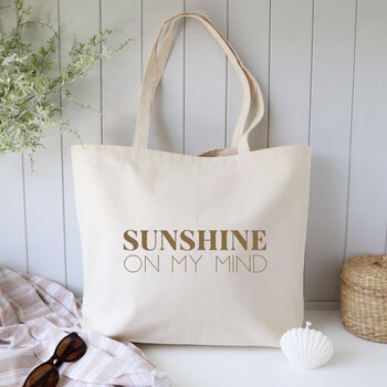 Sunshine On My Mind Holiday Beach Tote Bag, 2 of 2