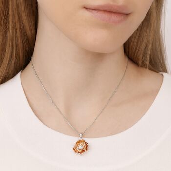 Personalised Rose Gold Plated Silver Poppy Pendant August Birth Flower, 2 of 8