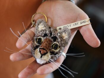 Personalised 'Best Cat Dad' Keyring Of Your Cat, 7 of 8