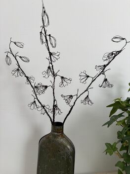 Three Handmade Delicate Wire Bluebell Stems, 8 of 9