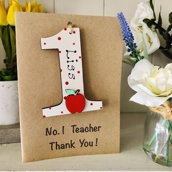 Personalised Teacher's No. One Thank You Card Keepsake, 4 of 5