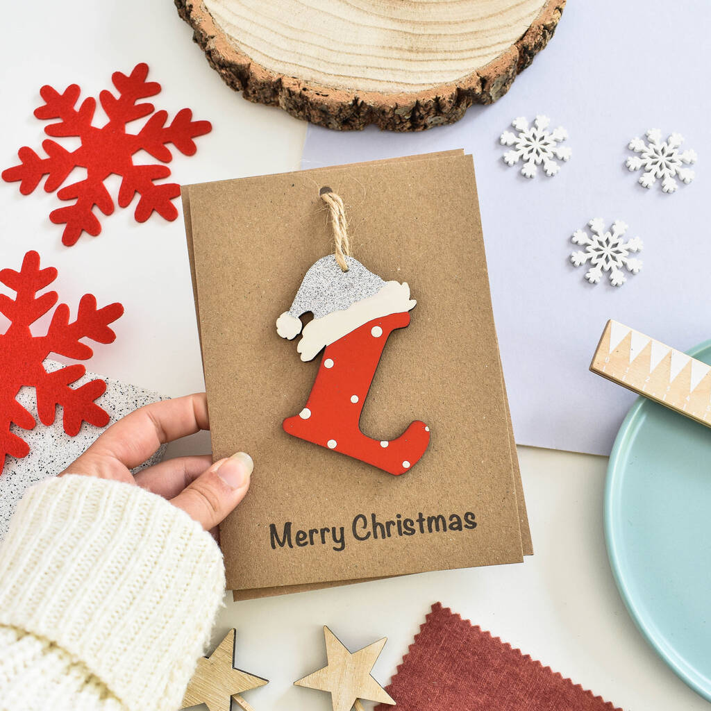 Personalised Santa Alphabet Letter Christmas Card, 1 of 4