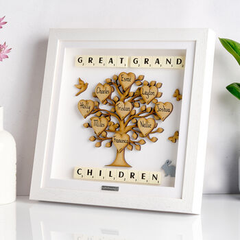 Wooden Personalised Grandma And Grandad Family Tree Gift, 4 of 12