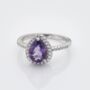 Amethyst 925 Sterling Silver Pear Drop Ring, thumbnail 3 of 5