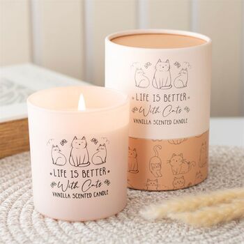 Cat Lover Gifts Life Is Better With Cats Candle, 2 of 7