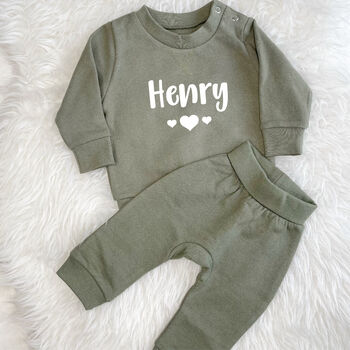 Personalised Name With Heart Baby Jogger Set, 4 of 7