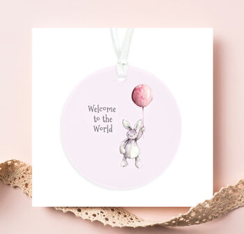 New Baby Girl Ceramic Decoration And Card, 2 of 7