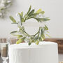 Festive Mistletoe Wreath Merry Christmas Cake Topper, thumbnail 1 of 2