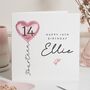Personalised 14th Birthday Card For Daughter, thumbnail 1 of 7