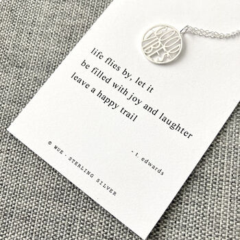 Good Vibes Haiku Poem Silver Necklace, 5 of 5