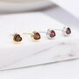 Tiny Garnet Red Cz Heart Stud Earrings, thumbnail 3 of 12