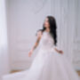 Ivory Lace Bridal Topper With Sleeves – Wedding Top Overlay, thumbnail 8 of 12