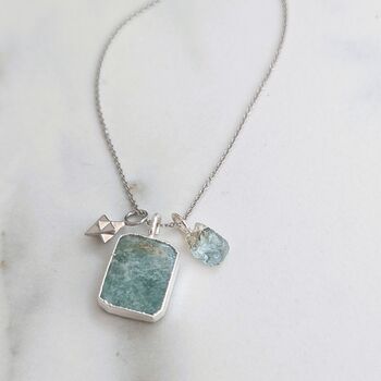 'The Trio' Amazonite Necklace, Silver, 3 of 8