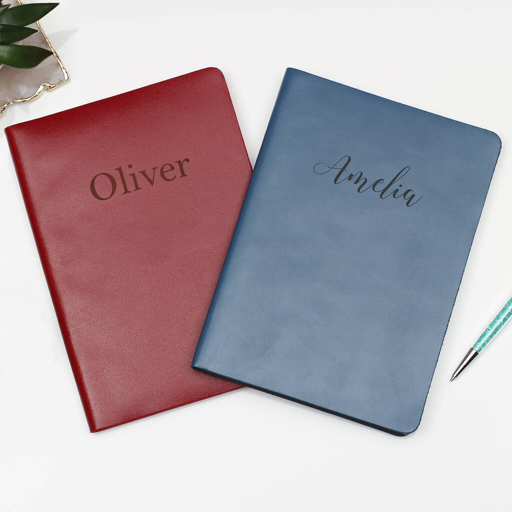Personalised Name Leather Notebook, 1 of 7