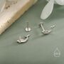 Sterling Silver Tiny Mermaid Flat Back Earrings, thumbnail 3 of 8