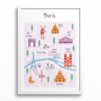 Personalised Paris Map Print, 2 of 6