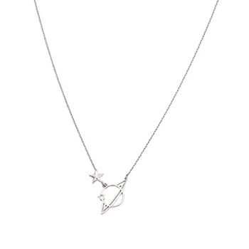 Sterling Silver Saturn Necklace, 5 of 6