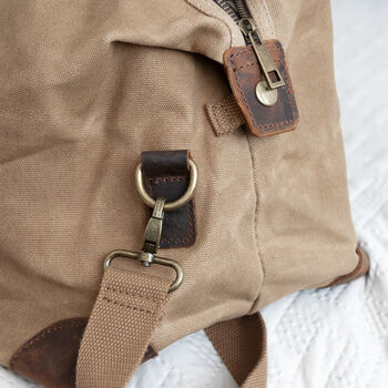 Monogrammed Luxury Waxed Canvas Holdall, 9 of 9