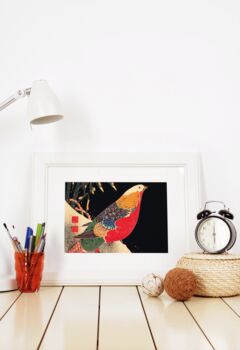 Vintage Japanese Colourful Bird Art Print, 3 of 5