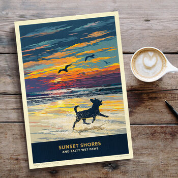 Chihuahua Limited Edition Beach Sunset Gift Print, 6 of 8