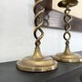 Pair Of Vintage Brass Spiral Candlesticks, thumbnail 2 of 5