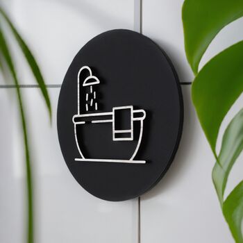 Bathroom Door Sign With Raised Bath Design, 2 of 7