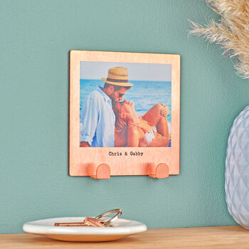 Personalised Solid Copper Couples Photo Key Hook, 2 of 4