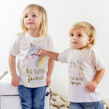 Personalised Sisters Unicorn T Shirts, 2 of 11