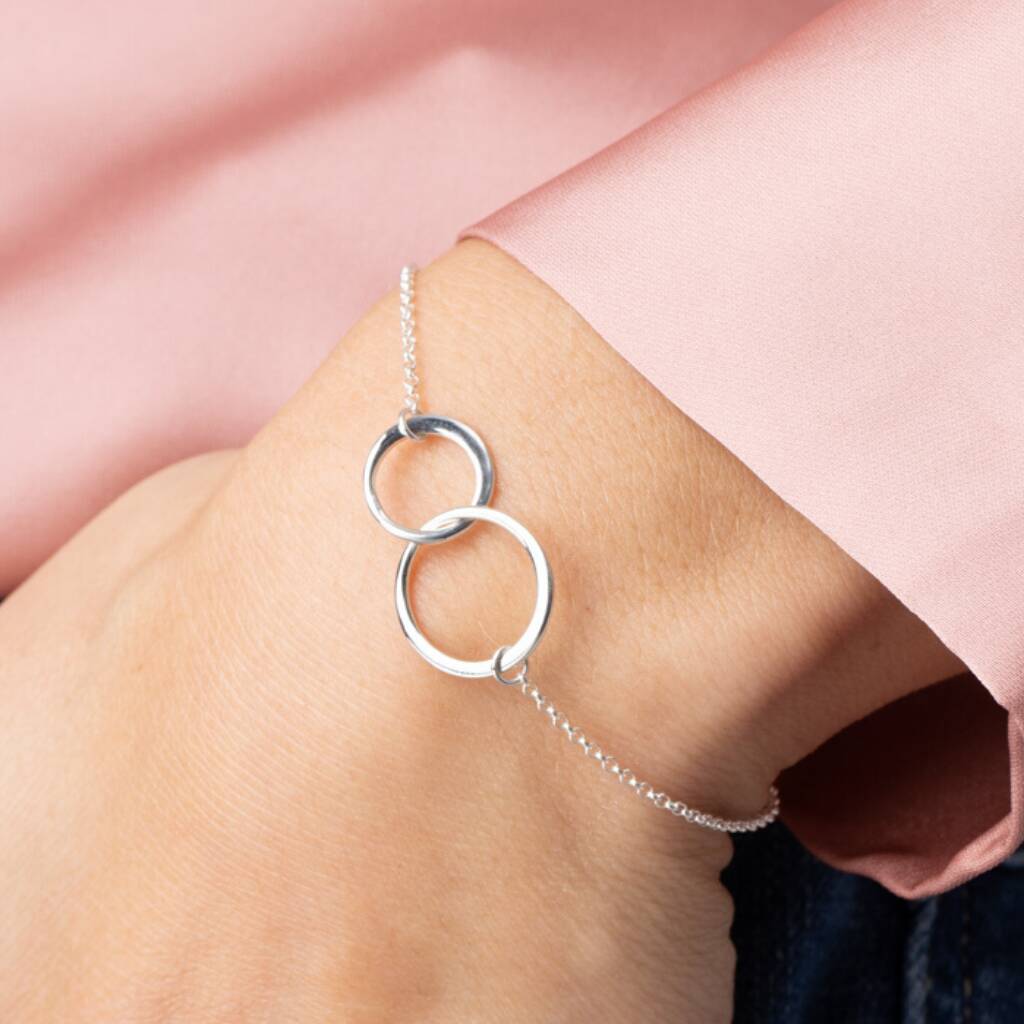 Personalised Sterling Silver Linked Circles Bracelet, 1 of 8