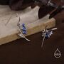 Sterling Silver Bluebell Flower Drop Dangle Earrings With Enamel, thumbnail 7 of 11
