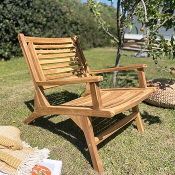 Wooden Garden Chair With Arms, 2 of 7