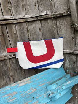 No3 Small Upcycled Versatile Sailcloth Pouch, 4 of 9