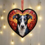 Whippet Stained Glass Effect Heart Suncatcher, thumbnail 3 of 7