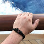 Men's Nautical Double Strand Shackle And Black Rope Bracelet, thumbnail 3 of 4