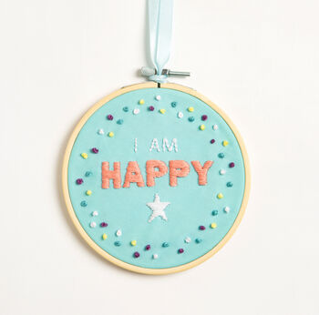 I Am Happy Embroidery Kit, 2 of 4