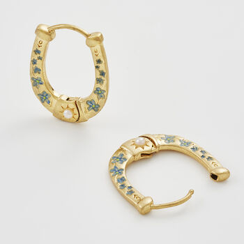 Gold Lucky In Love Hoop Earrings, 7 of 9