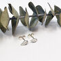 Leaf Stud Earrings In Sterling Silver, thumbnail 2 of 10