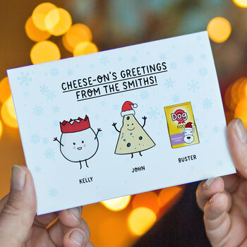 Personalised Cheese Family Christmas Cards, 4 of 5