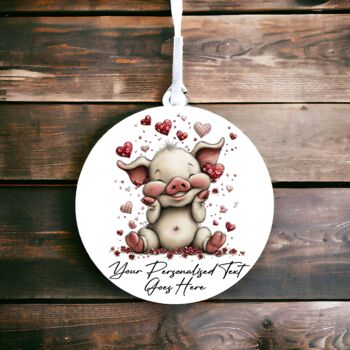 Personalised Whimsical Valentine Anniversary Love Animals Hanging Decoration, 6 of 12