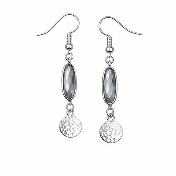 Gold Plated Grey Topaz Gemstone And Charm Drop Earrings, 5 of 7